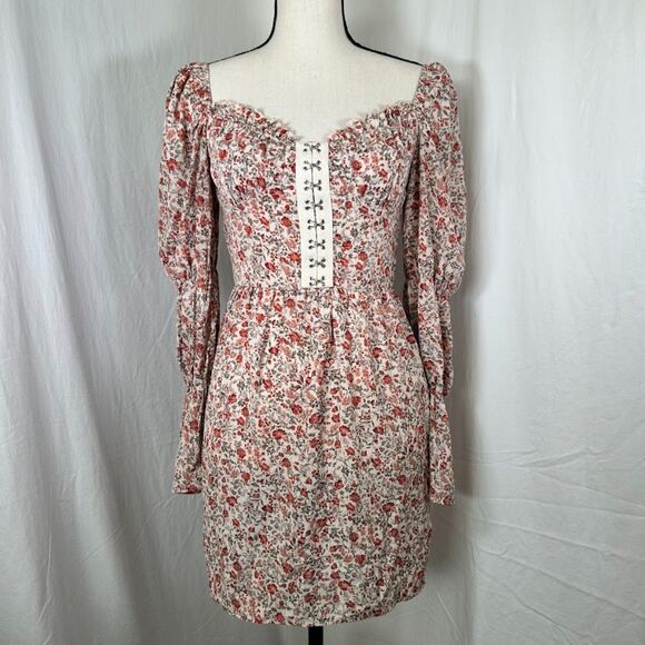 ASOS Dresses & Skirts - Romantic Cottagecore ASOS SAINT GENIES HOOK & EYE FLORAL ROSE MINI DRESS SIZE 4